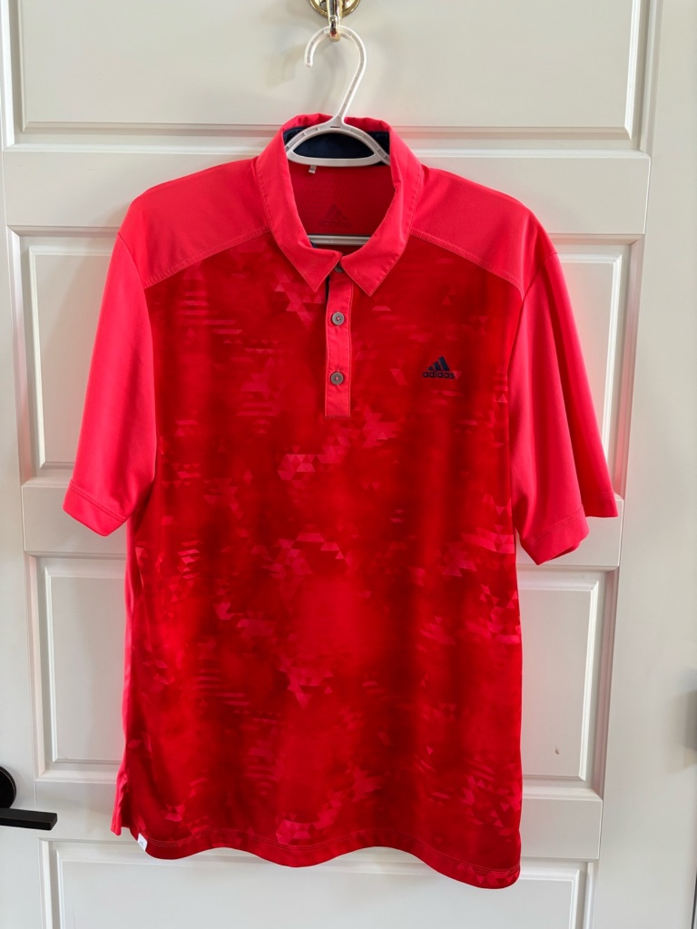 adidas Men’s Bright Red Short-Sleeve Golf Polo L